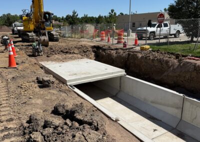 Picture of the new storm water system being installed.