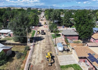 Aerial view of 3rd St. Construction.