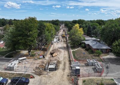 Aerial picture looking east from 3rd and Kohl.