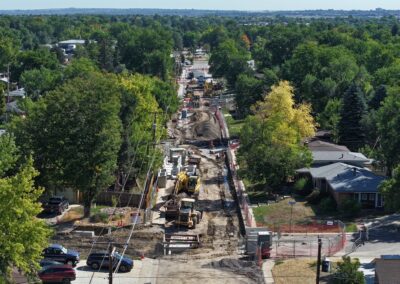Construction on 3rd Ave. looking east from Kohl St.