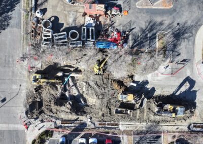 Overhead picture showing the construction being done on Nickel St.