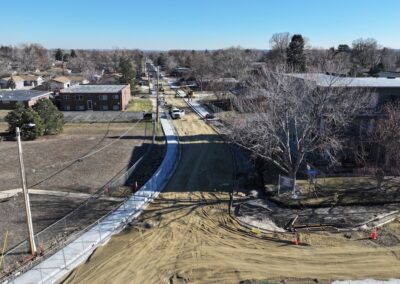 Aerial picture of construction on 3rd Ave.