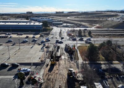 Aerial view of Nickels St. construction.
