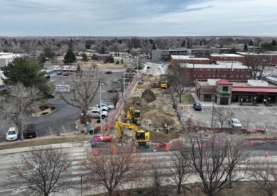 Aerial picture of construction on 3rd Ave.