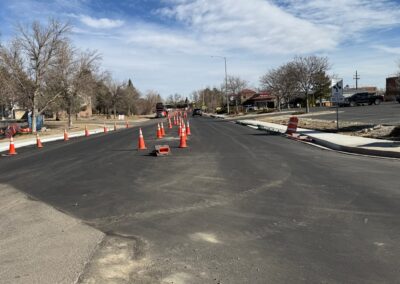 Picture of the traffic cones directing traffic on Nickel St.