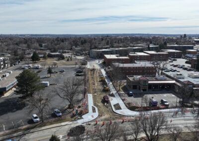Aerial picture of construction on 3rd Ave